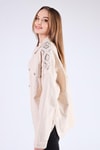 Bej Omuz Desenli Gabardin Ceket 384