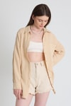 Bej Oversize %100 Pamuk Müslin Gömlek 4786A