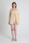 Bej Oversize %100 Pamuk Müslin Gömlek 4786A