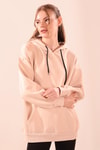 Bej Oversize Bağcıklı Sweat 8135M