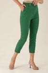 Bel Aksesuarlı Bayan Pantolon - 7105A Benetton Yeşili