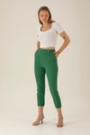 Bel Aksesuarlı Bayan Pantolon - 7105A Benetton Yeşili