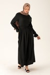 Bel Kuşaklı Elbise - 2613 Siyah