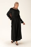 Bel Kuşaklı Elbise - 2613 Siyah