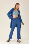 Bel Kuşaklı Kimono - 6538A Saks