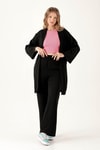 Bel Kuşaklı Kimono - 6538A Siyah