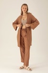 Bel Kuşaklı Kimono - 6538A Taba