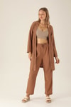 Bel Kuşaklı Kimono - 6538A Taba