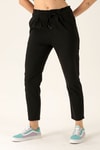 Beli Fırfırlı Pile Detay Bayan Pantolon - 6608A Siyah