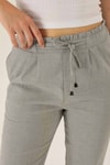Beli Fırfırlı Pile Detay Bayan Pantolon - 6608A Gri