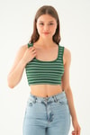 Benetton-beyaz Çizgili Kare Atlet 1317