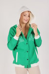 Benetton Yeşili Complex Baskı Kapüşonlu Sweat 8143M