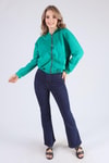 Benetton Yeşili Oversize Fermuarlı Sweat 8126M