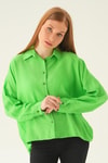 Benetton Yeşili Oversize Gömlek 6557-1