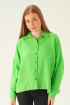 Benetton Yeşili Oversize Gömlek 6557-1