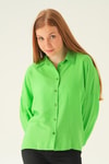 Benetton Yeşili Oversize Gömlek 6557-1