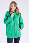 Benetton Yeşili Oversize Uzun Fermuarlı Sweat 8124M