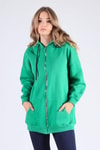 Benetton Yeşili Oversize Uzun Fermuarlı Sweat 8124M