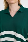 Benetton Yeşili Polo Yaka Çizgili Tunik 5340