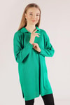 Benetton Yeşili Polo Yaka Fitilli Kazak 23214