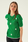 Benetton Yeşili Yıldız Detay Tişört 1901