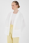 Beyaz %100 Pamuk Cepli Müslin Kimono 8065A
