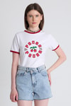 Beyaz Baskılı Relaxed Fit Tişört 6706