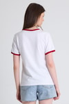 Beyaz Baskılı Relaxed Fit Tişört 6706