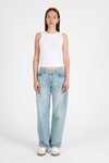 Beyaz Bisiklet Yaka Kolsuz Slim Fit Atlet 1663
