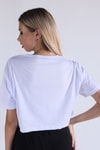Beyaz Caramel Baskı Crop Tişört 5164