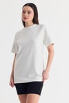 Beyaz Çizgili Oversize Tişört 4447A