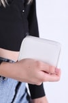 Beyaz Fermuarlı Mini Cüzdan 024