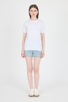 Beyaz Kabartma Yazılı Relaxed Fit Tişört 25209