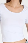 Beyaz Kare Yaka Örme Body 9202M