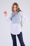 Beyaz Kot Bolerolu Tunik 3447