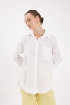 Beyaz Oversize %100 Pamuk Müslin Gömlek 4786A