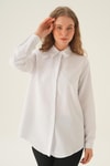 Beyaz Oversize Gömlek 6885A
