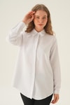 Beyaz Oversize Gömlek 6885A