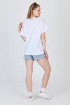 Beyaz Oversize Zürafa Baskılı Tişört 2150-12M