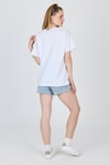Beyaz Oversize Zürafa Baskılı Tişört 2150-12M