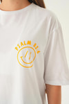 Beyaz Psalm Baskı Oversize Tişört 1702