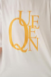 Beyaz Queen Baskı Oversize Tişört 1703