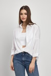 Beyaz Relaxed Fit Rahat Kesim Basic Gömlek - 6621A