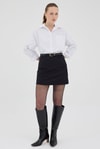 Beyaz Tek Cepli Oversize Gömlek 8158A
