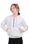 Beyaz Yarım Fermuar Detay Sweat 9162M