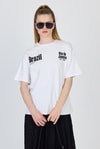 Beyaz Yazı Baskılı %100 Pamuk Oversize Tişört 6403