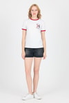 Beyaz Yazı Baskılı Regular Fit Ribana Detaylı Tişört 6325