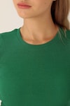Bisiklet Yaka Bayan Bluz - 1405 Benetton Yeşili