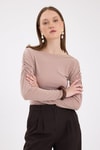 Bluz-Bej Kayık Yaka Kol Büzgülü Bluz 2433-rulem