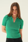 Bluz-Benetton Yeşili Polo Yaka Tişört 1905-rulem